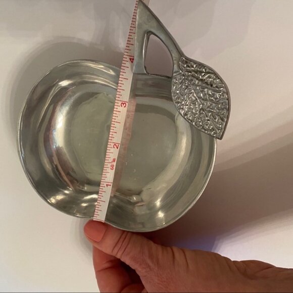 PIER 1 DISHES PAIR SILVER TONE APPLE PEAR HOME DINING SERVE WARE DECOR ACCENT - Picture 6 of 7